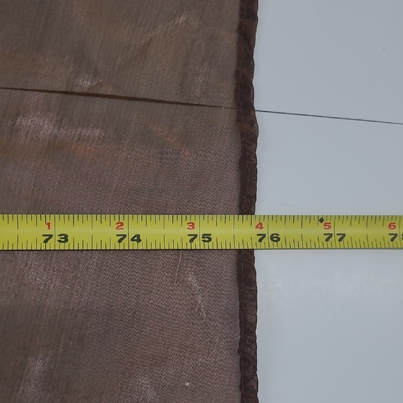 Scarf Adorned W Silk Appliques Embroidery Sequins Copper Chiffon - Picture 6 of 11